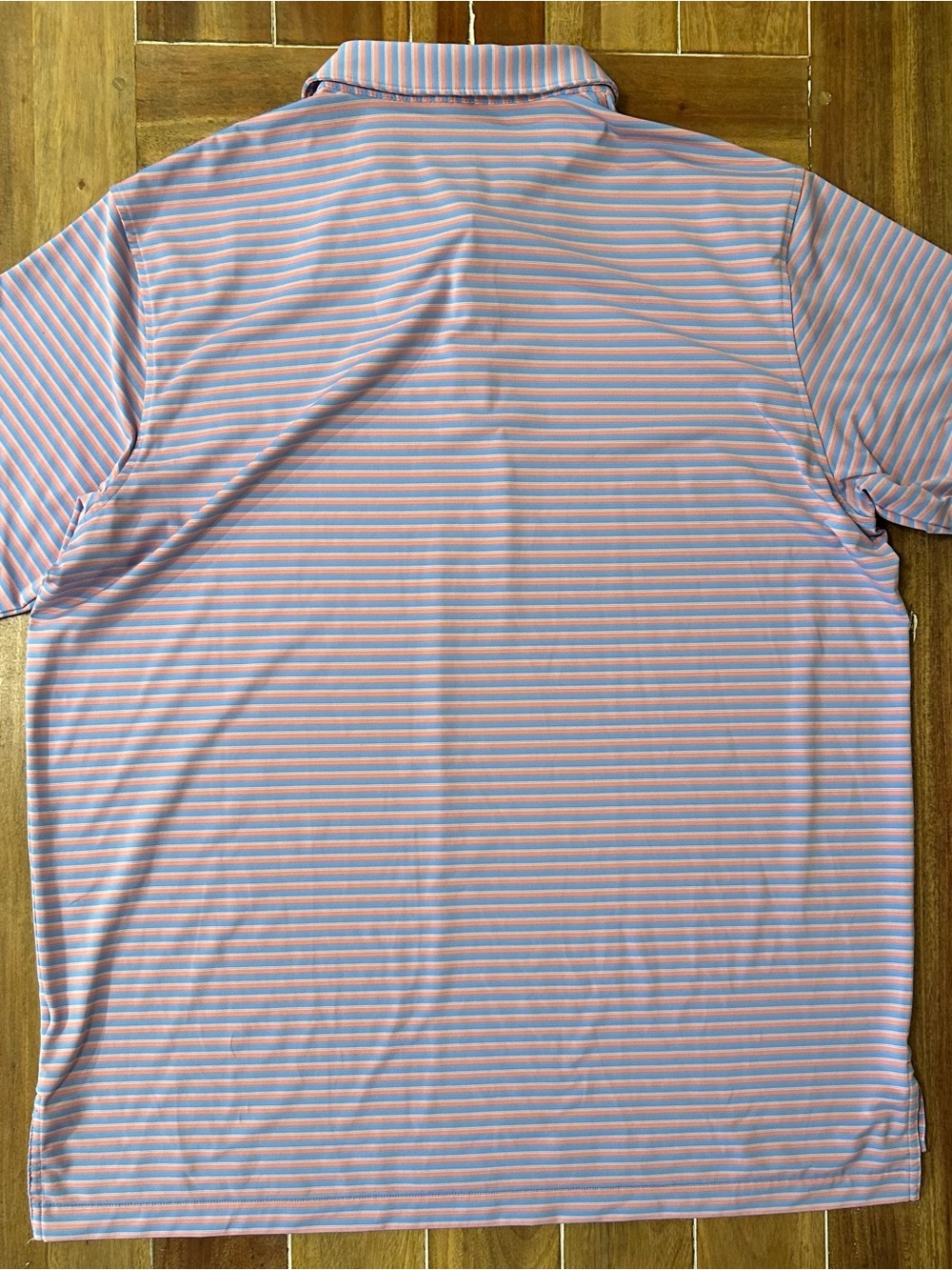 Peter Millar Men's Pink Stripe Performance Polo. XXL. - Picture 2 of 9